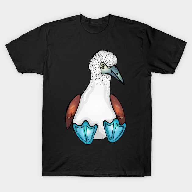 Blue Bobby Cute Bird Gift Sea Bird Footed Booby T-Shirt by PomegranatePower